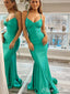 Sexy Green Spaghetti Strap Mermaid Popular Maxi Long Party Prom Dresses,Evening Dress Online, FM559