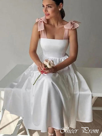 Elegant White Square Ball Gown Strapless Sleeveless Popular Short Homecoming Prom Dress, CPH295