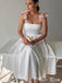 Elegant White Square Ball Gown Strapless Sleeveless Popular Short Homecoming Prom Dress, CPH295