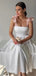 Elegant White Square Ball Gown Strapless Sleeveless Popular Short Homecoming Prom Dress, CPH295