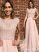 Elegant Pink Jewel A-Line Popular Maxi Long Party Prom Dresses,Evening Dress Online, FM562