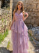 Elegant Purple Spaghetti Strap A-Line&nbsp;Popular Maxi Long Party Prom Dresses,Evening Dress Online, FM563