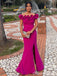 Elegant Pink Off Shoulder Mermaid Side Slit&nbsp;Popular Maxi Long Party Prom Dresses,Evening Dress Online, FM567