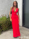 Sexy Red V-Neck Mermaid Halter Strap&nbsp;Popular Maxi Long Party Prom Dresses,Evening Dress Online, FM561