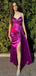 Elegant Pink Spaghetti Strap Mermaid Side Slit Popular Maxi Long Party Prom Dresses, FM568