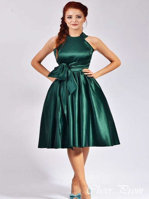 Elegant Green Halter Ball Gown Sleeveless Popular Short Homecoming Prom Dress, CPH304