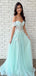 Elegant Mint Green A-Line Sweetheart Off Shoulder Applique Maxi Long Party Prom Dresses,Evening Gowns,FM98