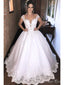 Gorgeous Cap Shoulder Sweetheart Applique Popular Bridal Long Wedding Dresses, CPD025