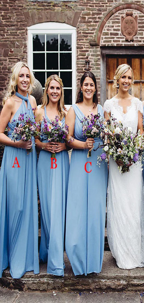 Mismatched A-Line Elegant Cheap Long Wedding Party Bridesmaid Dresses Online, CP107