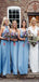 Mismatched A-Line Elegant Cheap Long Wedding Party Bridesmaid Dresses Online, CP107