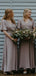 Simple A-Line V Neck Chiffon Elegant Cheap Long Wedding Party Bridesmaid Dresses Online, CP111