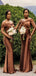 Mismatched Brown Mermaid Cheap Long Bridesmaid Dresses Online,CP11