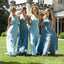 Mismatched A-Line Popular Cheap Long Wedding Party Bridesmaid Dresses Online, CP120