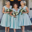 Simple A-Line V Neck Popular Cheap Short Wedding Party Bridesmaid Dresses Online, CP130