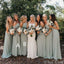 Mismatched Elegant A-Line Spaghetti Straps Popular Cheap Long Wedding Party Bridesmaid Dresses Online, CP132