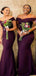 Sexy Mermaid Off Shoulder V Neck Cheap Popular Long Wedding Party Bridesmaid Dresses Online, CP141