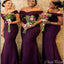 Sexy Mermaid Off Shoulder V Neck Cheap Popular Long Wedding Party Bridesmaid Dresses Online, CP141