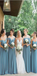 Mismatched A-Line Chiffon Cheap Popular Long Wedding Party Bridesmaid Dresses Online, CP143