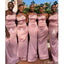 Mismatched Mermaid One Shoulder Applique Cheap Popular Long Wedding Party Bridesmaid Dresses Online, CP153