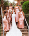 Mismatched Mermaid Side Slit Cheap Popular Long Wedding Party Bridesmaid Dresses Online, CP157