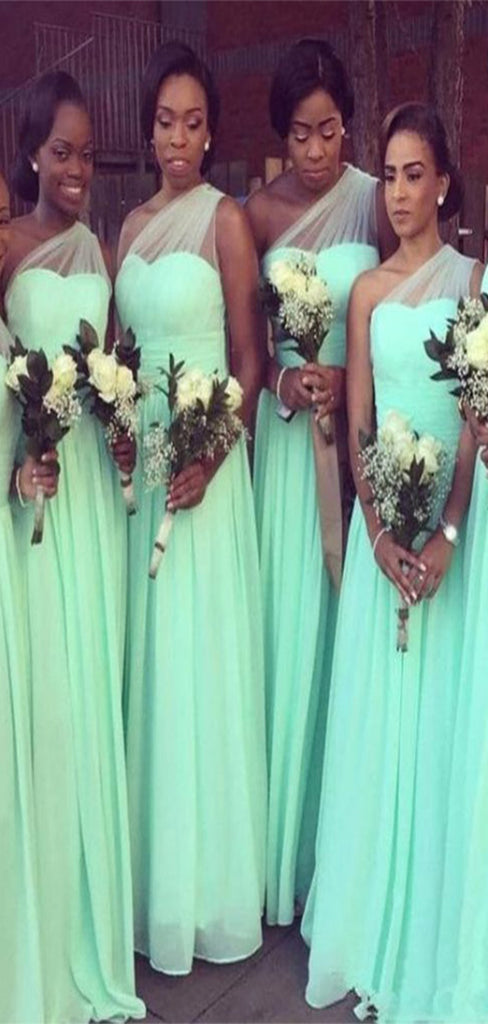 Gorgeous Fresh Green A-Line Off Shoulder Sweetheart Cheap Long Bridesmaid Dresses Online,CP16