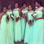 Gorgeous Fresh Green A-Line Off Shoulder Sweetheart Cheap Long Bridesmaid Dresses Online,CP16