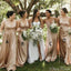 Mismatched Soft Satin Cheap Popular Long Wedding Party Bridesmaid Dresses Online, CP160