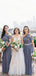 Elegant A-Line One Shoulder Cheap Popular Long Wedding Party Bridesmaid Dresses Online, CP162