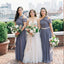 Elegant A-Line One Shoulder Cheap Popular Long Wedding Party Bridesmaid Dresses Online, CP162