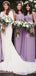 Mismatched Purple A-Line Cheap Popular Long Wedding Party Bridesmaid Dresses Online, CP163