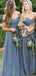 Elegant A-Line Off Shoulder Cheap Popular Long Wedding Party Bridesmaid Dresses Online, CP164