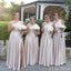 Elegant A-Line One Shoulder Side Slit Cheap Popular Long Wedding Party Bridesmaid Dresses Online, CP165