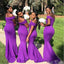 Sexy Purple Mermaid Off Shoulder Cheap Popular Long Wedding Party Bridesmaid Dresses Online, CP171