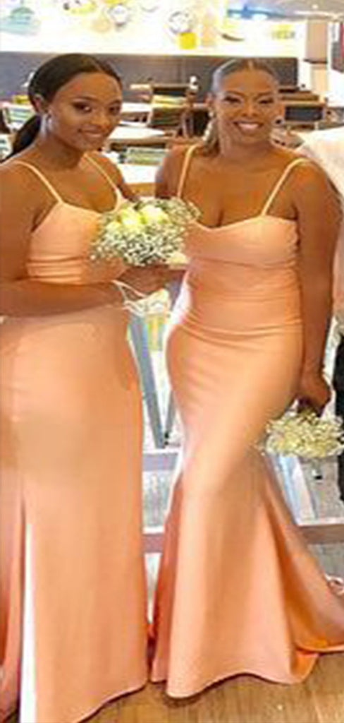 Charming Mermaid Spaghetti Straps Cheap Popular Long Wedding Party Bridesmaid Dresses Online, CP176