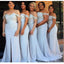 Elegant Mermaid Off Shoulder Front Slit Applique Cheap Popular Long Wedding Party Bridesmaid Dresses Online, CP178