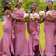 Mismatched Pink Unique Mermaid Cheap Popular Long Wedding Party Bridesmaid Dresses Online, CP199