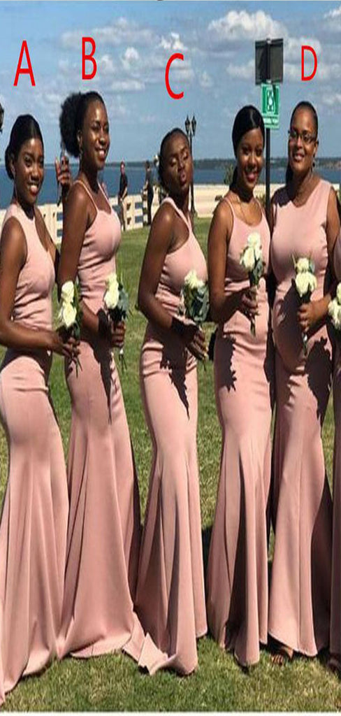 Mismatched Pink Mermaid Sexy Cheap Long Bridesmaid Dresses Online,CP24