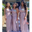 Unique Mermaid One Shoulder Sleeveless Rhinestone Cheap Popular Long Wedding Party Bridesmaid Dresses Online, CP207