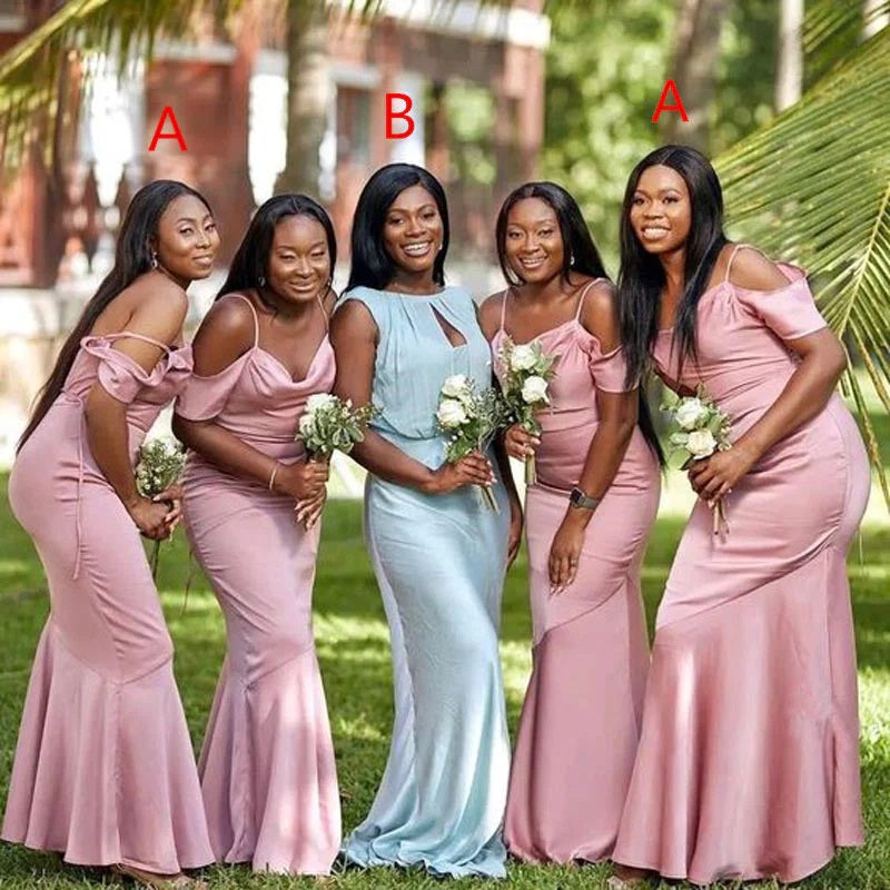 Mismatched Mermaid Sexy Cheap Long Bridesmaid Dresses Online,CP26