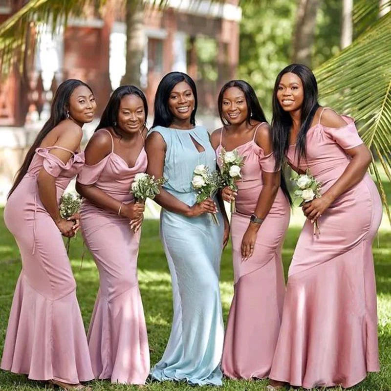 Mismatched Mermaid Sexy Cheap Long Bridesmaid Dresses Online,CP26