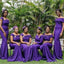 Elegant Dark Purple Mermaid Off Shoulder Cheap Popular Long Wedding Party Bridesmaid Dresses Online, CP211