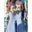 Elegant Sky Blue Mermaid Sweetheart Spaghetti Straps Sleeveless Cheap Popular Long Wedding Party Bridesmaid Dresses Online, CP214