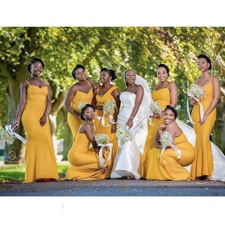 Simple Yellow Mermaid Spaghetti Straps V Neck Cheap Popular Long Wedding Party Bridesmaid Dresses Online, CP219