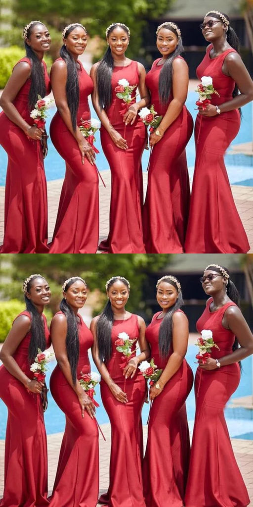 Sexy Mermaid Red Scoop Charming Cheap Long Bridesmaid Dresses Online,C CheerProm Sexy Mermaid Red Scoop Charming Cheap Long Bridesmaid Dresses Online,C CheerProm