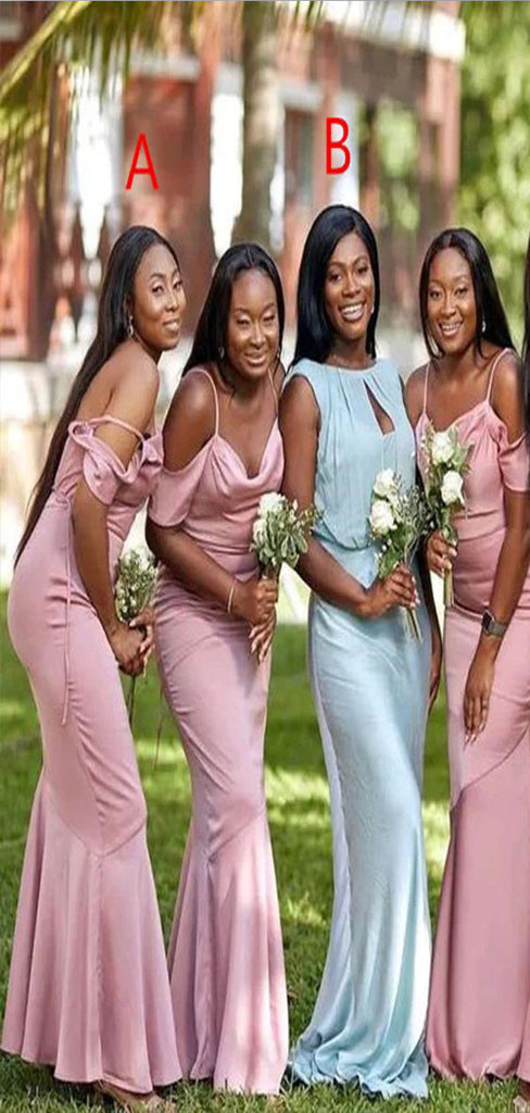 Mismatched Mermaid Sexy Cheap Long Bridesmaid Dresses Online,CP26