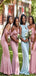 Mismatched Mermaid Sexy Cheap Long Bridesmaid Dresses Online,CP26