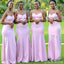 Gorgeous Pink Mermaid Sweetheart Spaghetti Straps Side Slit Cheap Popular Long Wedding Party Bridesmaid Dresses Online, CP220