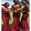 Sexy Dark Red Mermaid Strapless Cheap Long Bridesmaid Dresses Online,CP28