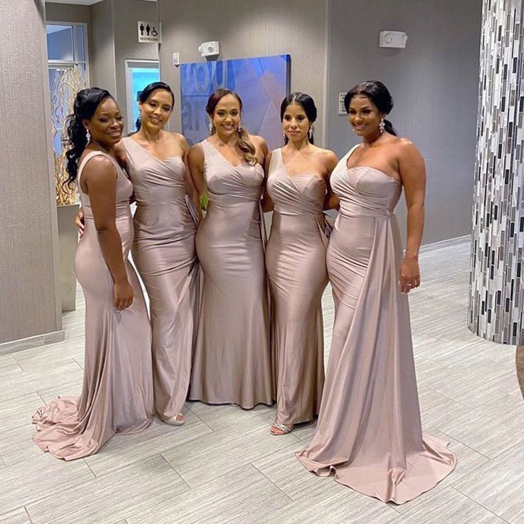 Elegant Mermaid Sweetheart One Shoulder Cheap Popular Long Wedding Party Bridesmaid Dresses Online, CP230