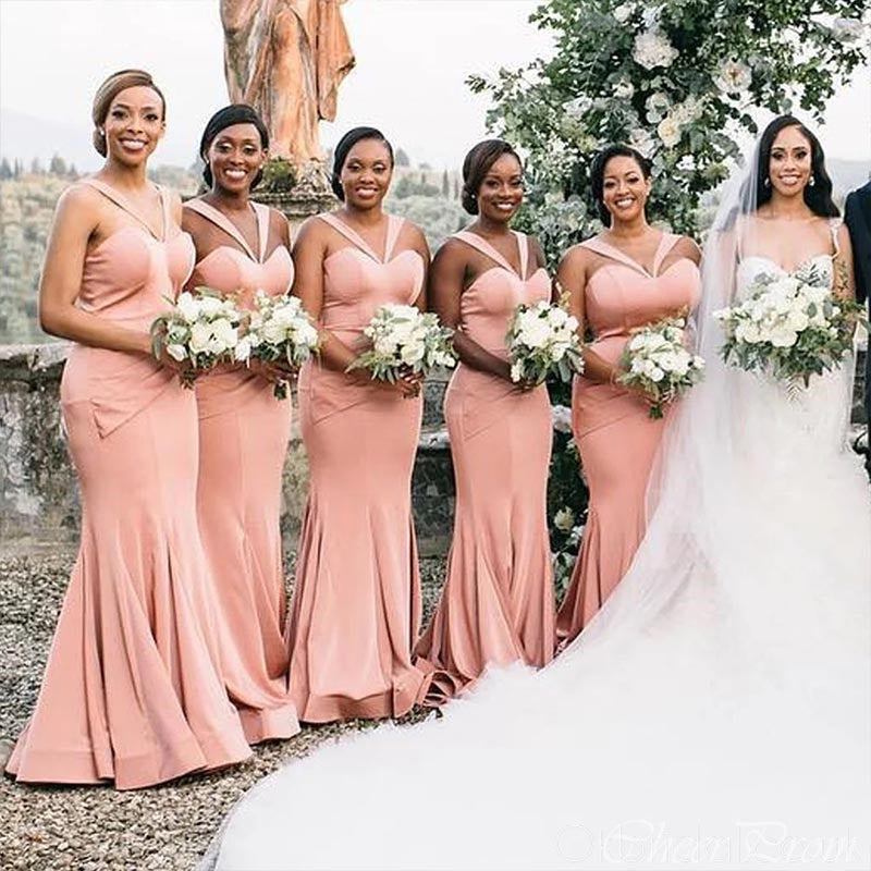 Unique Mermaid Straps Sweetheart Sleeveless Cheap Popular Long Wedding Party Bridesmaid Dresses Online, CP239